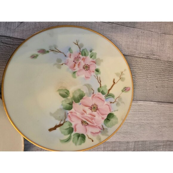 Bavarian Set Of 3 Hand Painted Floral Decorative Plates - Picture 4 of 9